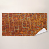 Verouderde ledertextuur van bruin dierenleder badhanddoek (Badhanddoek)