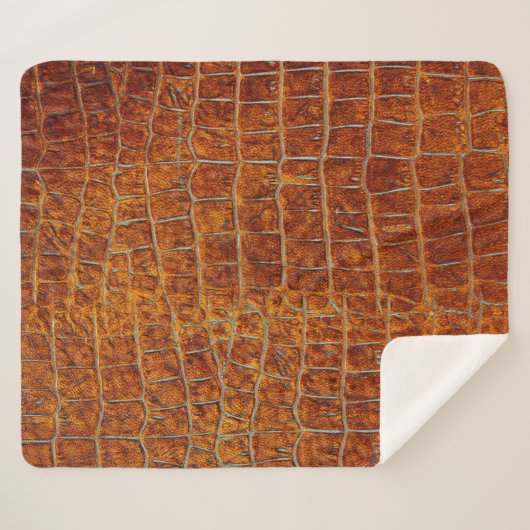 Verouderde ledertextuur van bruin dierenleder sherpa deken (Voorkant (horizontaal))