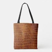 Verouderde ledertextuur van bruin dierenleder tote bag (Achterkant)