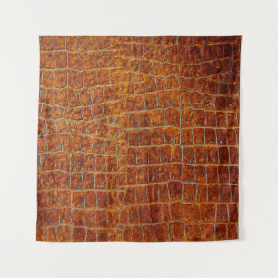 Verouderde ledertextuur van bruin dierenleder wandkleed