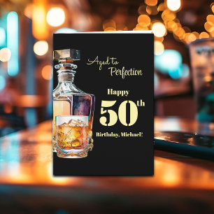 Verouderde mannen 50ste whisky verjaardag tot in p kaart