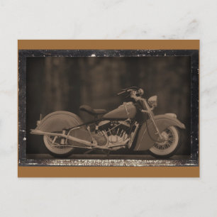 Verouderde Motorfiets Fotokaart Briefkaart