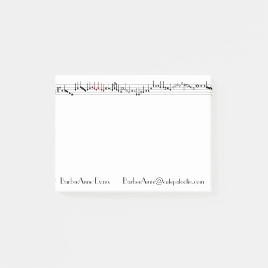 Verouderde muziekbalk post-it® notes (Voorkant)