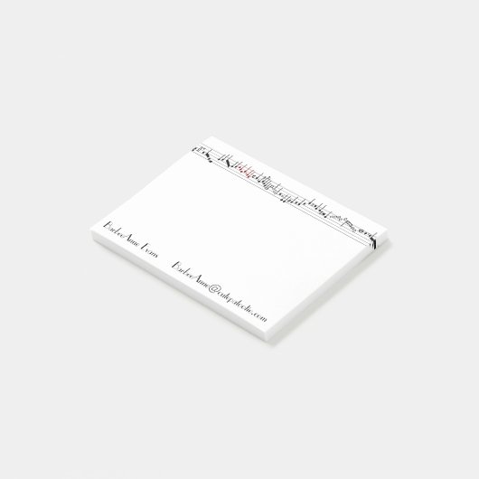 Verouderde muziekbalk post-it® notes (Schuin)