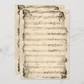 Verouderde Muzieknoten Uitnodiging Achtergrond | A (Voorkant / Achterkant)