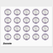 Verouderde Noodlijdende Damast Silver Bling Look B Ronde Sticker (Vel)