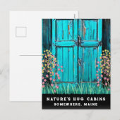 *~* Verouderde noodlijdende houten deur AP49 QR Feestdagenkaart (Voorkant / Achterkant)