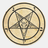 Verouderde papieren Baphomet Stickers (Voorkant)