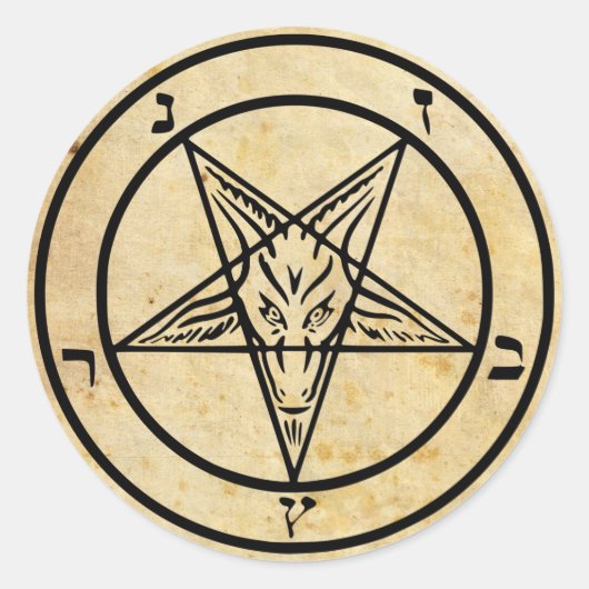 Verouderde papieren Baphomet Stickers (Voorkant)