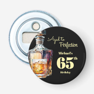 Verouderde perfectie Heren 65e Whiskey-verjaardag Button Flesopener