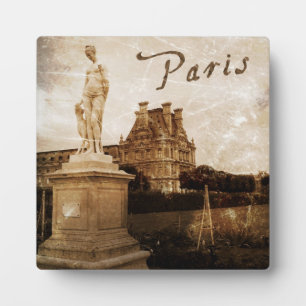 Verouderde plaquette uit Parijs Fotoplaat
