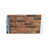 Verouderde rode bakstenen wandtextuur etiket (Voorkant)