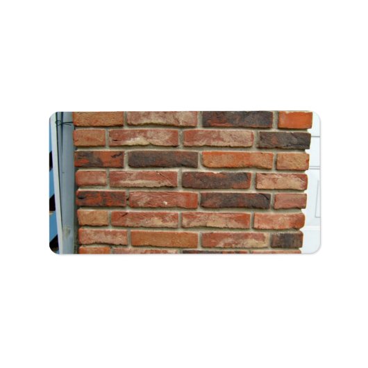 Verouderde rode bakstenen wandtextuur etiket (Voorkant)