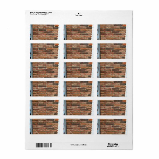 Verouderde rode bakstenen wandtextuur etiket (Full Sheet)