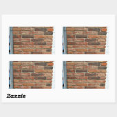 Verouderde rode bakstenen wandtextuur rechthoekige sticker (Vel)