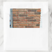 Verouderde rode bakstenen wandtextuur rechthoekige sticker (Tas)