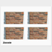 Verouderde rode bakstenen wandtextuur rechthoekige sticker (Vel)