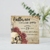 Verouderde Rozen en Spooky Skull Halloween Party (Staand voorkant)