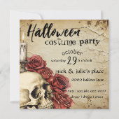 Verouderde Rozen en Spooky Skull Halloween Party (Voorkant)