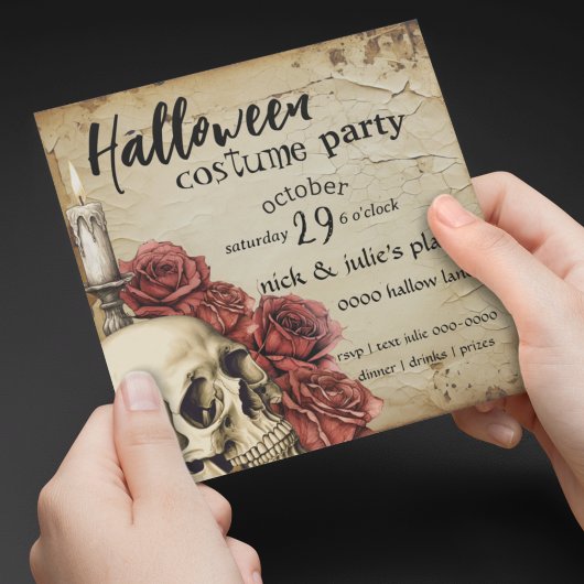 Verouderde Rozen en Spooky Skull Halloween Party