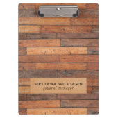 Verouderde rustieke bruine houten planken klembord (Voorkant)