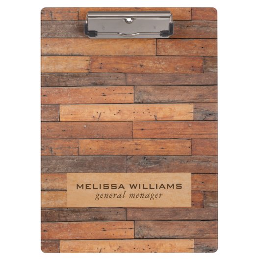 Verouderde rustieke bruine houten planken klembord (Voorkant)