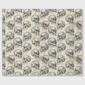 verouderde schedels Halloween Gothic Pattern Cadeaupapier (Vlak)