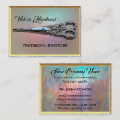 Verouderde Scissors Chic Hair Stylist Professional Visitekaartje (Voorkant / Achterkant)