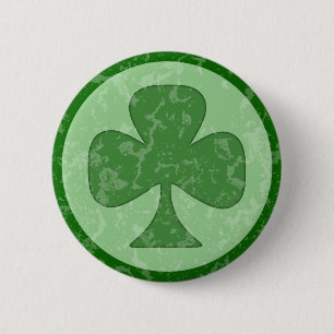 Verouderde Shamrock Ronde Button 5,7 Cm