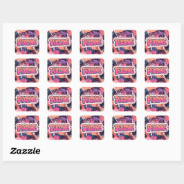 Verouderde stickerblad vierkante sticker
