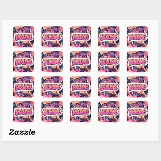 Verouderde stickerblad vierkante sticker (Vel)