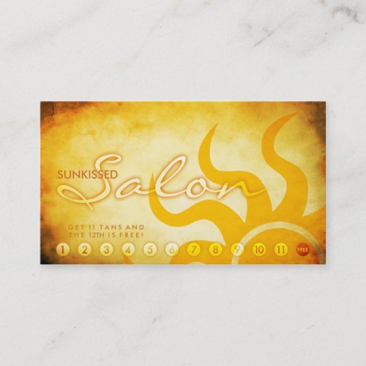 Verouderde Sunkissed Salon Loyaliteit Card Klantenkaartje (Voorkant)