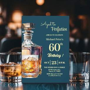 Verouderde tot perfectie Heren 60ste Whiskey Verja Kaart