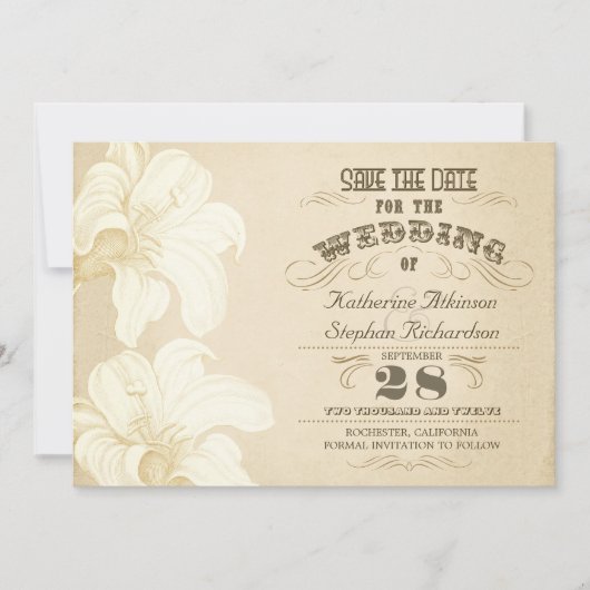 verouderde typografie Sla de datum op Save The Date (Voorkant)