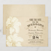 verouderde typografie Sla de datum op Save The Date (Voorkant / Achterkant)