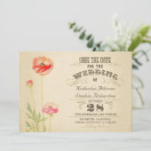  verouderde typografie Sla de datum op Save The Date (Staand voorkant)