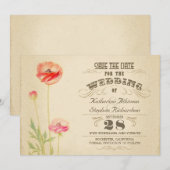  verouderde typografie Sla de datum op Save The Date (Voorkant / Achterkant)