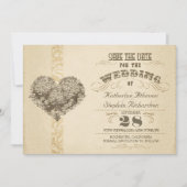  verouderde typografie Sla de datum op Save The Date (Voorkant)