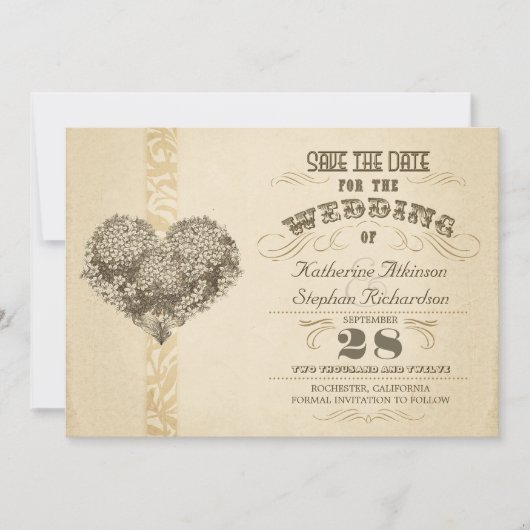  verouderde typografie Sla de datum op Save The Date (Voorkant)