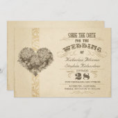  verouderde typografie Sla de datum op Save The Date (Voorkant / Achterkant)