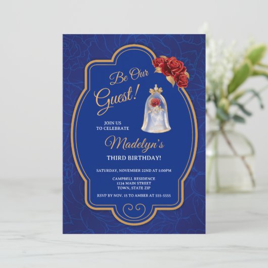 Verouderde uitnodiging voor het Roos (Staand voorkant)