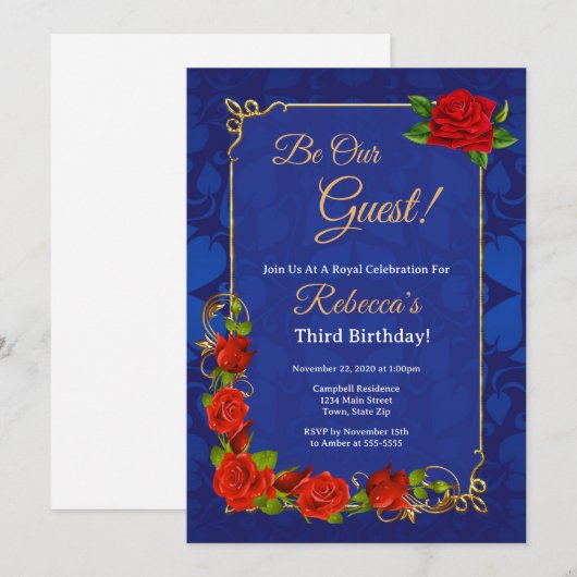 Verouderde uitnodiging voor het Roos (Voorkant / Achterkant)