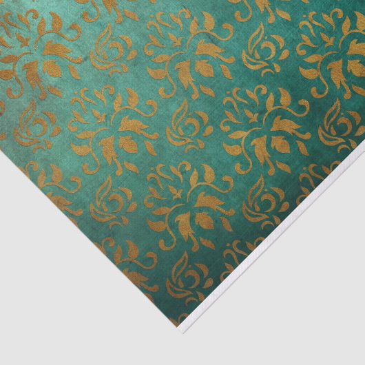 Verouderde Verstoorde Turquoise Decoupage Tissuepapier (Detail)