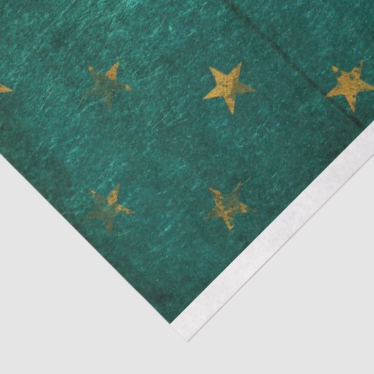 Verouderde Verstoorde Turquoise Decoupage Tissuepapier (Detail)