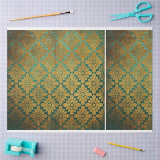  Verouderde Verstoorde Turquoise Decoupage Tissuepapier (Craft)