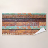 verouderde verticale houten achtergronden textuur badhanddoek (Badhanddoek)