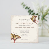 Verouderde Victoriaans Roos Baby Girl Birth Announ Aankondiging (Staand voorkant)