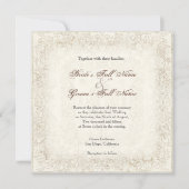 Verouderde Victoriaans Roos bruiloft uitnodiging (Voorkant)