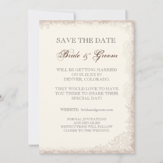 Verouderde Victoriaans Roos sparen de Aankondiging (Voorkant)