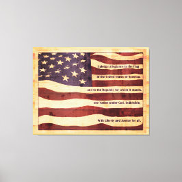 Verouderde vlag met pleister van lucianenhout canvas afdruk